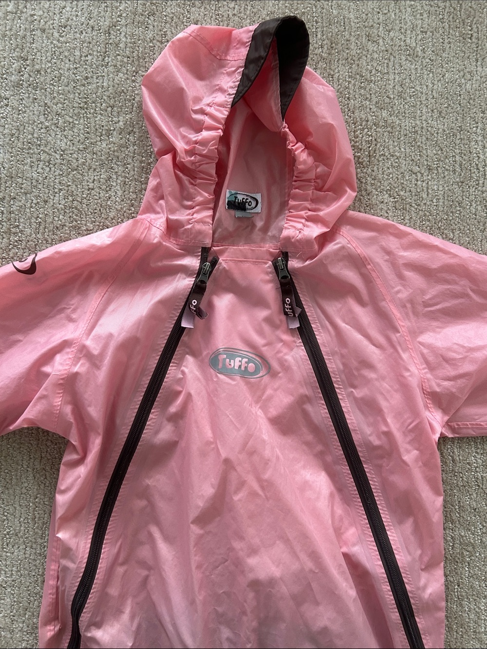 Kids' Pink Hooded Rain Jacket